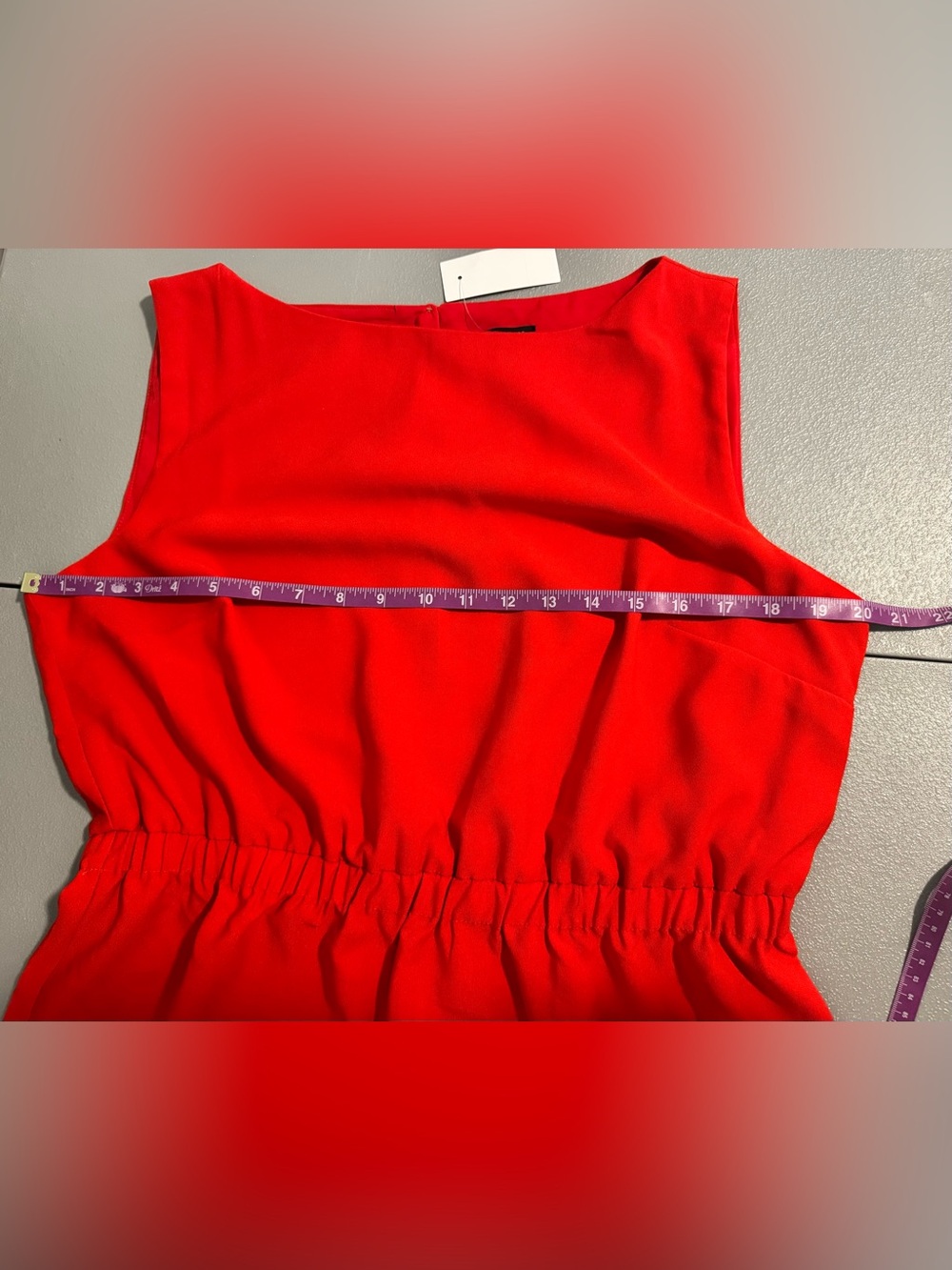 Ann Taylor NWT Classic Red Sleeveless Elastic-Waist Dress L - Picture 9 of 12